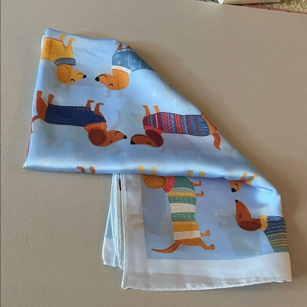 Light Blue Dachshund Scarf N1348
